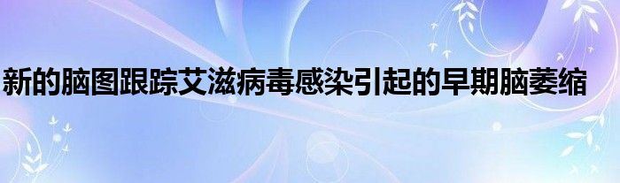 新的脑图跟踪艾滋病毒感染引起的早期脑萎缩