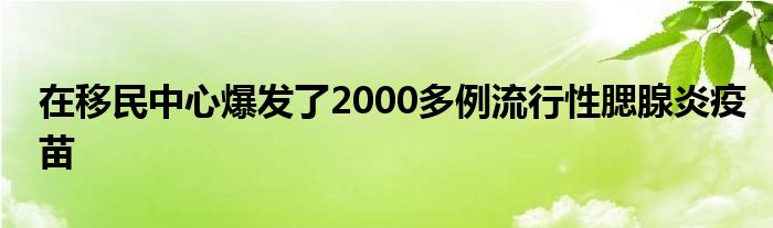 在移民中心爆发了2000多例流行性腮腺炎疫苗