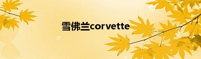 雪佛兰corvette