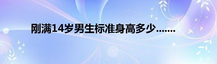 刚满14岁男生标准身高多少.......