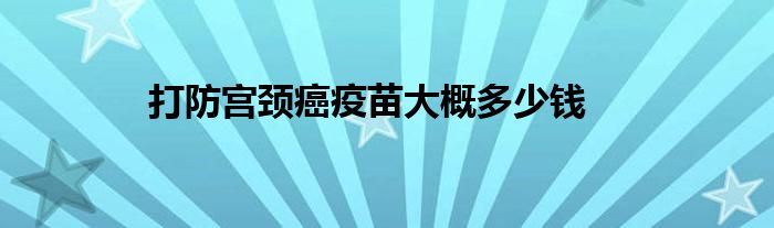 打防宫颈癌疫苗大概多少钱