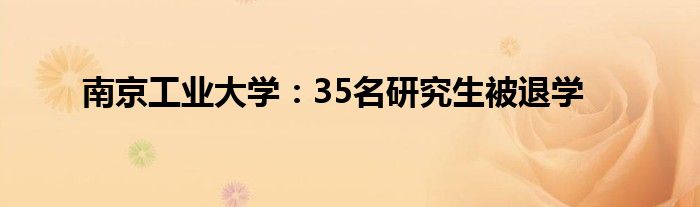 南京工业大学：35名研究生被退学